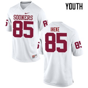 Youth Oklahoma #85 Sam Iheke White Game High School Jerseys 628412-524