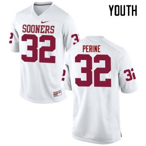 Youth Oklahoma Sooners #32 Samaje Perine White Game Stitch Jerseys 138231-103
