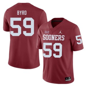 Mens OU #59 Savion Byrd Crimson Football Jersey 683616-273