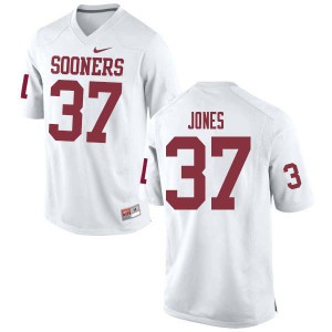 Men's Oklahoma Sooners #37 Spencer Jones White Stitch Jersey 159106-863