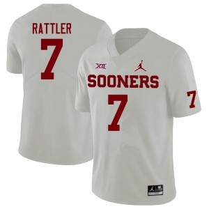 Men Oklahoma #7 Spencer Rattler White Jordan Brand Stitch Jerseys 558967-140