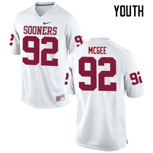 Youth OU Sooners #92 Stacy McGee White Game Stitched Jersey 675133-427