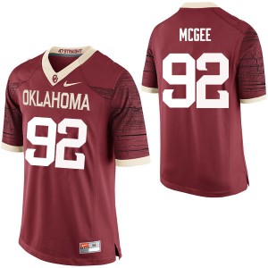 Men's OU Sooners #92 Stacy McGee Crimson Limited College Jersey 380085-569