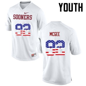 Youth Sooners #92 Stacy McGee White USA Flag Fashion College Jersey 442858-801