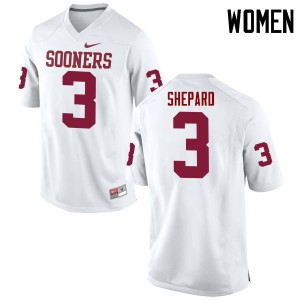 Women Sooners #3 Sterling Shepard White Game Player Jerseys 971172-817