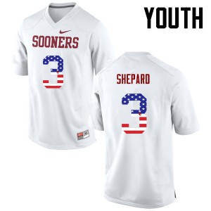 Youth OU Sooners #3 Sterling Shepard White USA Flag Fashion Football Jersey 313177-144
