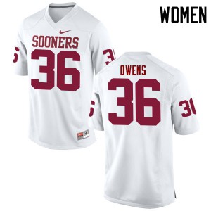 Women OU #36 Steve Owens White Game Stitched Jersey 161959-846