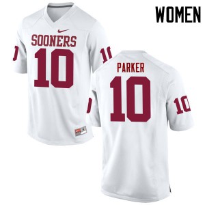 Women Sooners #10 Steven Parker White Game Football Jerseys 868853-166