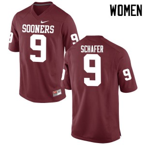 Women Oklahoma #9 Tanner Schafer Crimson Game College Jersey 186815-629