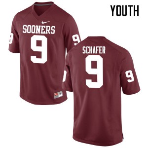 Youth Oklahoma Sooners #9 Tanner Schafer Crimson Game NCAA Jerseys 561398-611