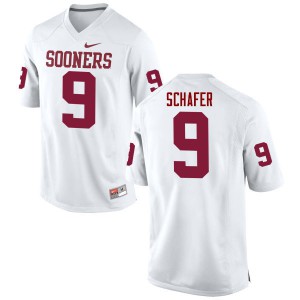Mens Sooners #9 Tanner Schafer White Game Embroidery Jersey 378871-241