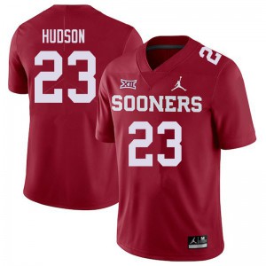 Men Sooners #23 Todd Hudson Crimson Jordan Brand Stitched Jersey 985281-457