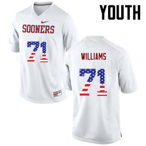 Youth OU #71 Trent Williams White USA Flag Fashion Stitched Jersey 651786-467