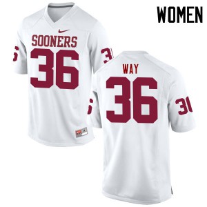 Women Oklahoma Sooners #36 Tress Way White Game University Jersey 686635-956