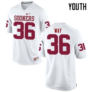 Youth OU Sooners #36 Tress Way White Game University Jerseys 314574-291
