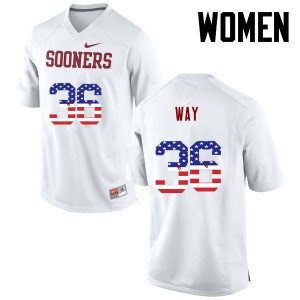 Women OU #36 Tress Way White USA Flag Fashion Official Jersey 774486-322
