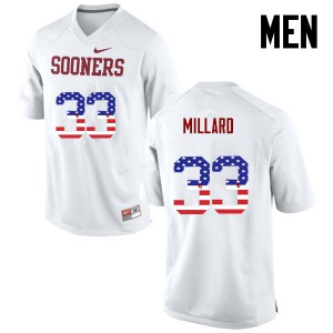 Men's OU Sooners #33 Trey Millard White USA Flag Fashion Alumni Jerseys 413592-193