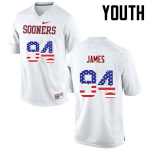 Youth Oklahoma Sooners #94 Troy James White USA Flag Fashion Stitch Jersey 730129-163