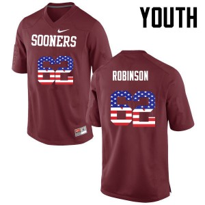 Youth OU #62 Tyrese Robinson Crimson USA Flag Fashion Official Jersey 397074-737