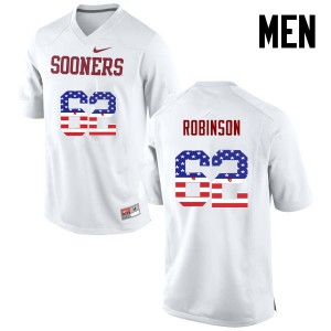Men's Oklahoma Sooners #62 Tyrese Robinson White USA Flag Fashion NCAA Jersey 662274-779