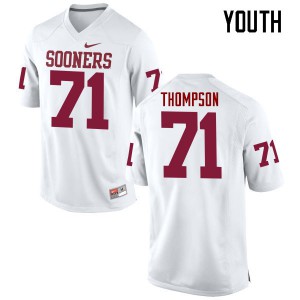 Youth Oklahoma Sooners #71 Tyrus Thompson White Game University Jerseys 158635-544