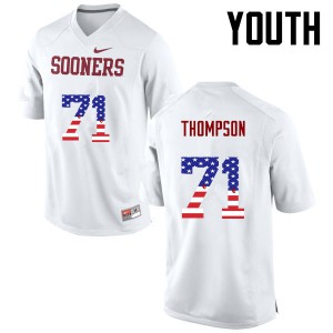 Youth OU #71 Tyrus Thompson White USA Flag Fashion Football Jersey 268734-240