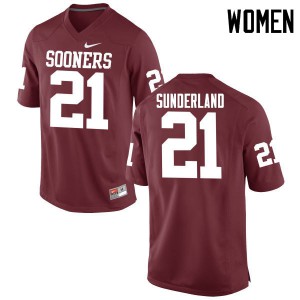 Women Oklahoma Sooners #21 Will Sunderland Crimson Game Embroidery Jerseys 621668-833