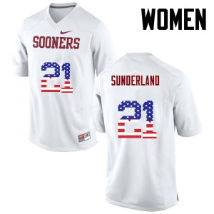 Women's OU #21 Will Sunderland White USA Flag Fashion Stitch Jerseys 723997-322