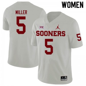 Women Oklahoma Sooners #5 A.D. Miller White Jordan Brand NCAA Jerseys 757689-655