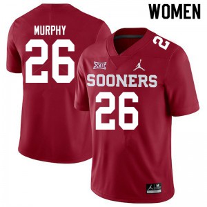 Women Oklahoma Sooners #26 Caleb Murphy Crimson Jordan Brand Stitched Jerseys 992190-338