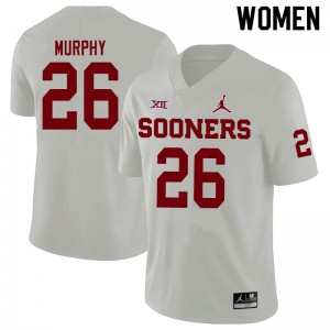 Women's Oklahoma #26 Caleb Murphy White Jordan Brand Embroidery Jersey 217492-952