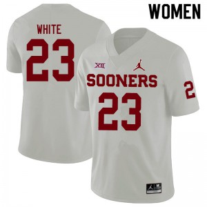 Women's Sooners #23 DaShaun White White Jordan Brand Stitch Jersey 588111-462
