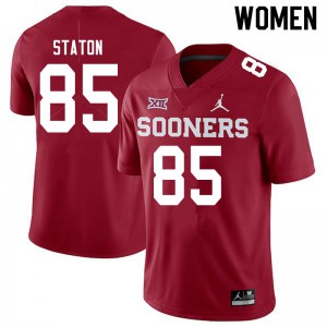 Women's OU #85 Devin Staton Crimson Jordan Brand University Jersey 814168-750