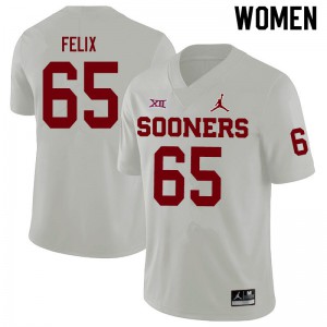 Women Oklahoma Sooners #65 Finley Felix White Jordan Brand NCAA Jersey 811479-399