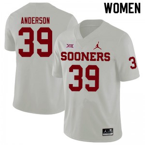 Women OU Sooners #39 Michael Anderson White Jordan Brand Stitched Jerseys 560302-431
