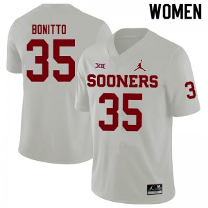 Women's OU Sooners #35 Nik Bonitto White Jordan Brand Official Jersey 954579-125