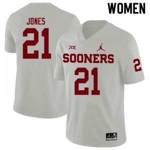 Women Sooners #21 Ryan Jones White Jordan Brand Official Jersey 989049-671