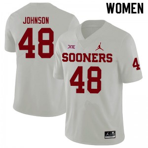 Women Oklahoma Sooners #48 Stephen Johnson White Jordan Brand Alumni Jersey 798473-734