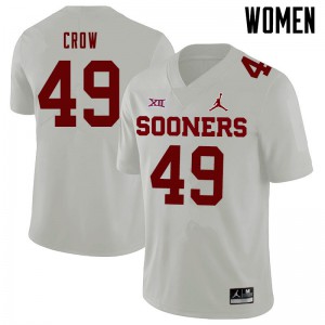 Women's Sooners #49 Andrew Crow White Jordan Brand High School Jerseys 112736-409