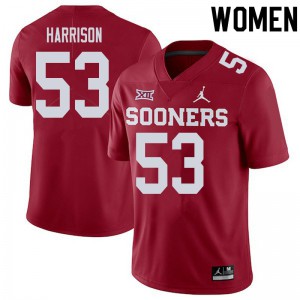 Womens Oklahoma Sooners #53 Anton Harrison Crimson Alumni Jersey 866143-588