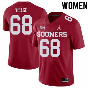 Women Sooners #68 Ayden Visage Crimson Player Jersey 598331-186