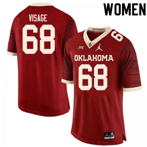 Women's Sooners #68 Ayden Visage Retro Red Throwback Player Jerseys 879900-885