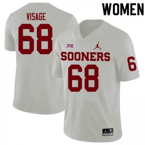 Women's OU #68 Ayden Visage White Player Jersey 277942-966