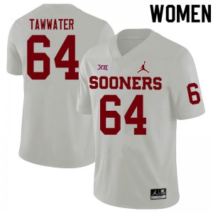 Womens Sooners #64 Ben Tawwater White Alumni Jerseys 665331-196