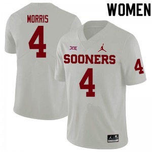 Women's OU Sooners #4 Chandler Morris White NCAA Jerseys 732859-950