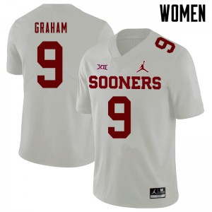 Womens Oklahoma #9 D.J. Graham White Jordan Brand Stitch Jerseys 199412-601