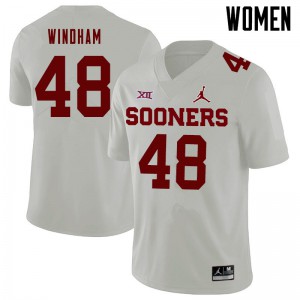 Womens Sooners #48 Eric Windham White Jordan Brand Alumni Jersey 587287-192