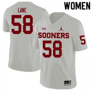 Women's Sooners #58 Ethan Lane White Official Jersey 648900-563