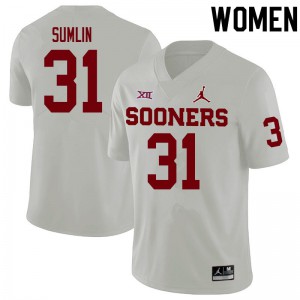 Women Oklahoma Sooners #31 Jackson Sumlin White College Jersey 408400-893