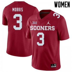 Women OU Sooners #3 Jamal Morris Crimson Jordan Brand Stitched Jersey 483297-469